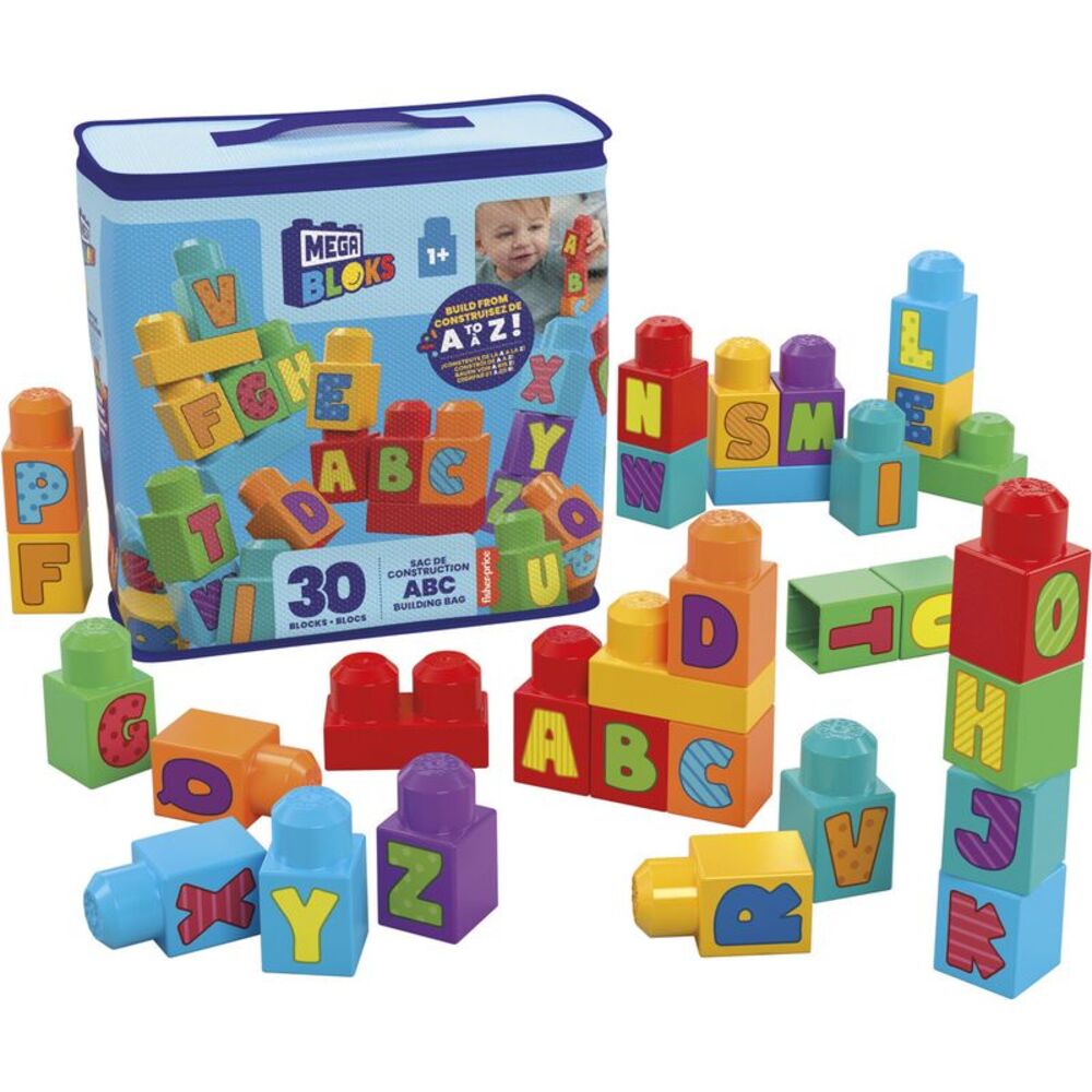 MEGA BLOKS ABC Building Bag, 30 Piece Toddler Buiding Toy Set  COLLECTIBLES